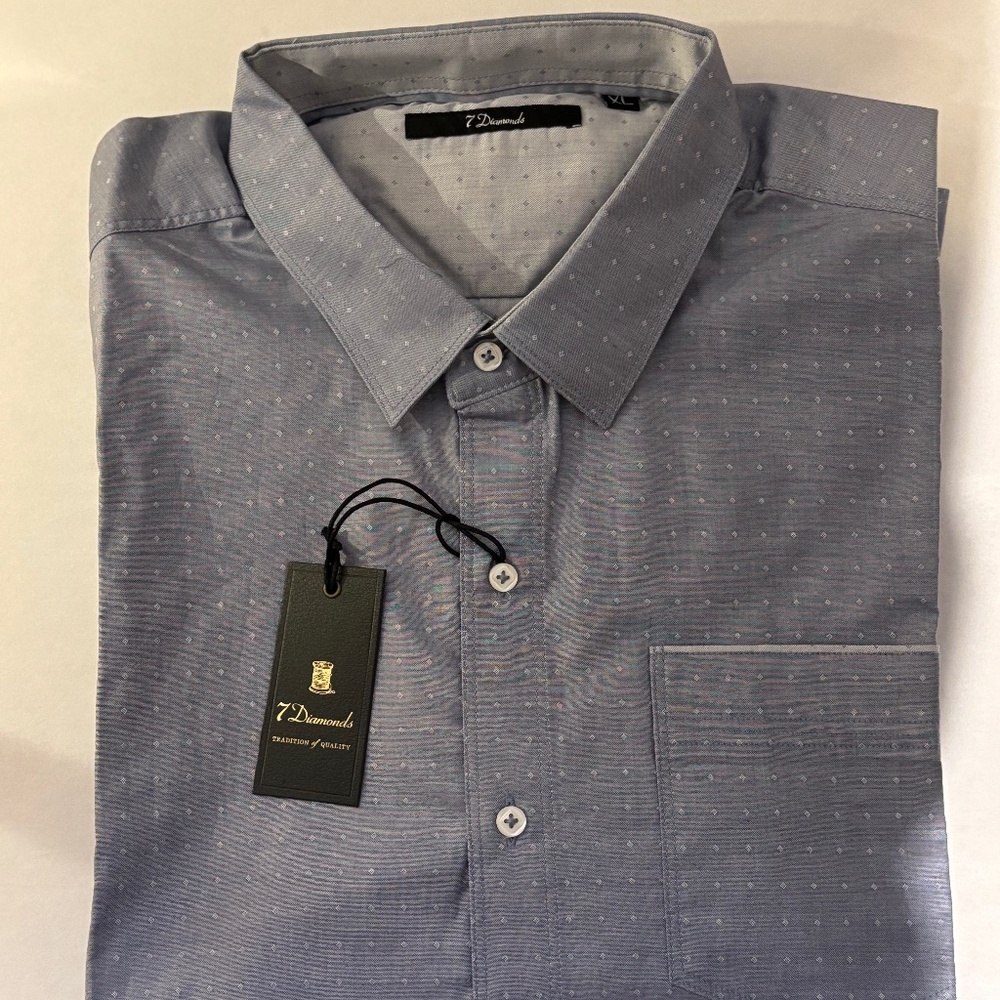 EXCLUSIVE 7DIAMONDS BRAND MEN'S LONG SLEEVE SHIRT SIZE X-LARGE